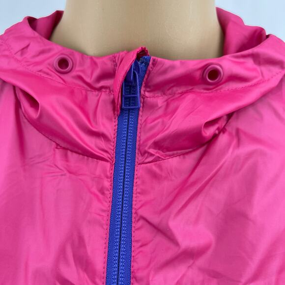 Reebok (L) Purple Pink Gray Color Block Hood Windbreaker Jacket Zip Up - Picture 4 of 9